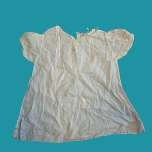 Antique Hand Made White Cotton Batiste‎ Baby Gown Embroidered Pintuck Size 1